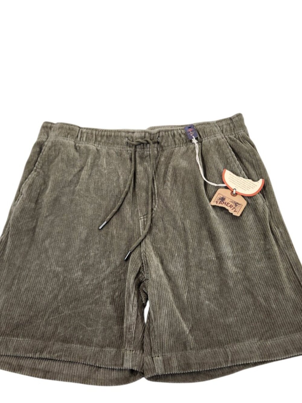 Faherty Mens Shorts Size Large Essential Corduroy Green 6" Inseam Soft Pockets